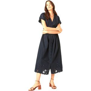 Nobody’s Child Levi Navy Eyelet Midi Dress – Size 10 – New